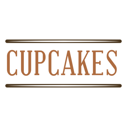 Beige cupcakes label stroke PNG Design