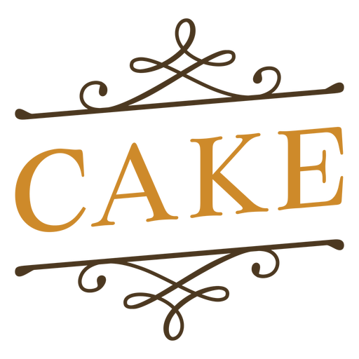 Yellow cake label stroke PNG Design