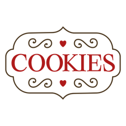 Red cookies label stroke PNG Design