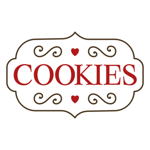 Red cookies label stroke PNG Design