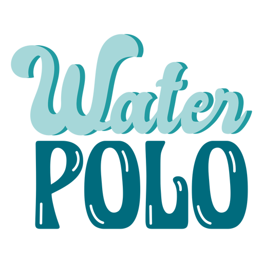 Water polo lettering semi flat badge PNG Design