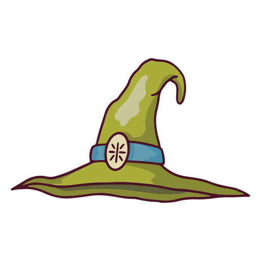Green Wizard Hat Color Stroke PNG & SVG Design For T-Shirts