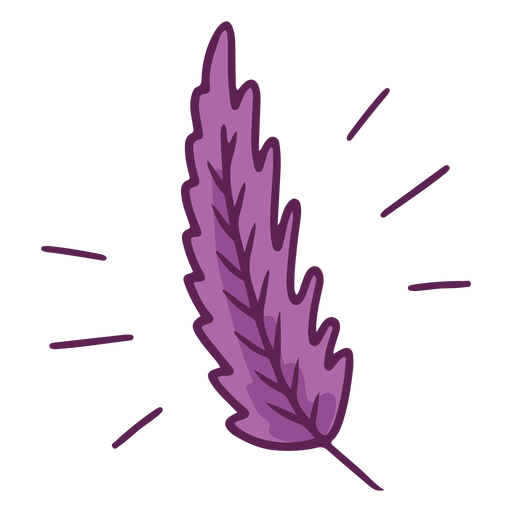 Purple feather color stroke PNG Design