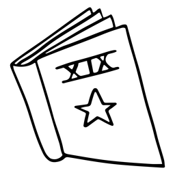 Trazo de libro de estrella mágica Diseño PNG