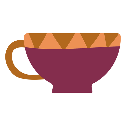 Purple tea mug flat