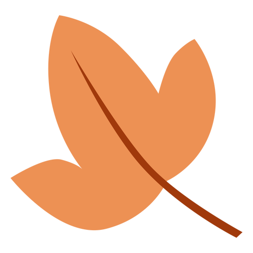 Orange leave flat PNG Design