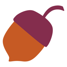 Orange and purple acorn flat PNG Design