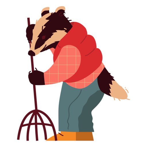 Honey badger character semi flat PNG Design