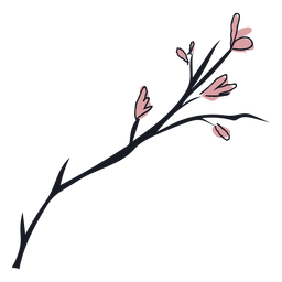 Brunch with flowers color stroke PNG Design