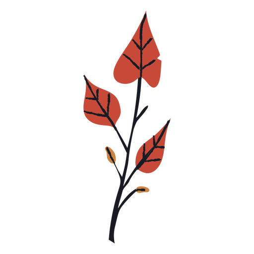 Branch with leaves flat PNG Design