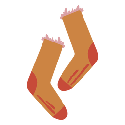 Fluffy socks semi flat PNG Design