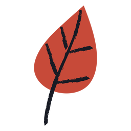 Red leaf semi flat PNG Design