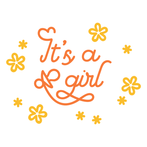 It's a girl lettering quote stroke element PNG Design