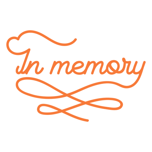 In memory lettering quote stroke element PNG Design