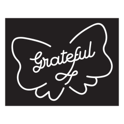 Grateful butterfly quote cut out element PNG Design