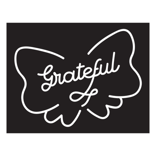 Grateful butterfly quote cut out element