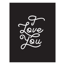 Eu te amo crachá de letras Desenho PNG
