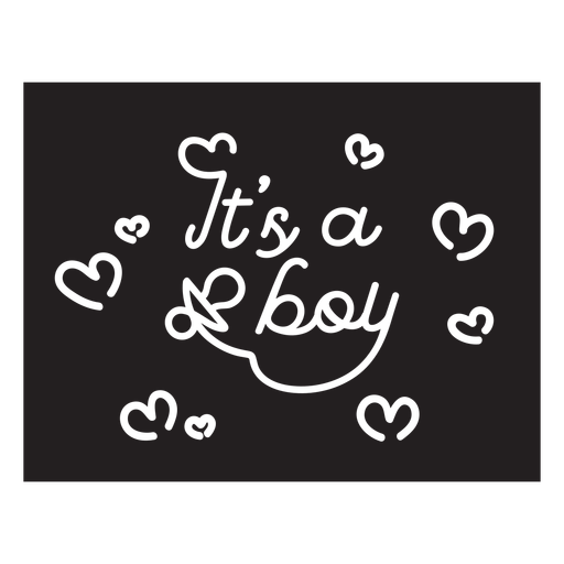 It's a boy lettering cut out PNG Design