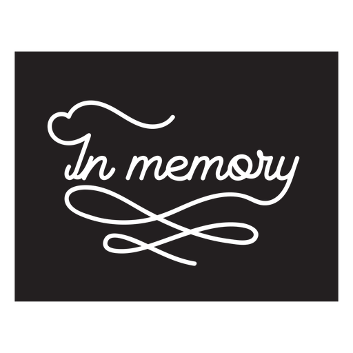 In memory lettering cut out PNG Design