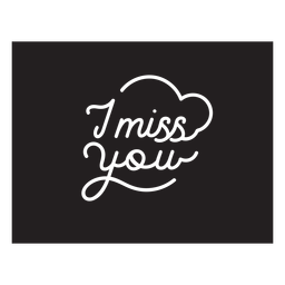 I miss you lettering cut out PNG Design