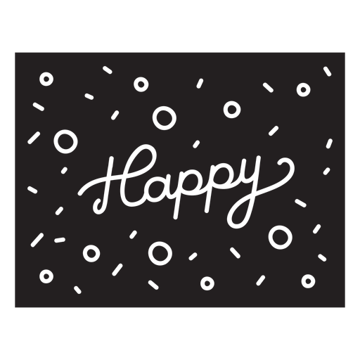 Happy lettering cut out PNG Design