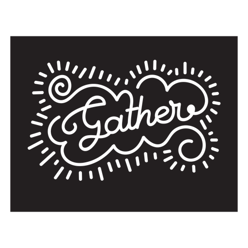 Gather lettering cut out PNG Design