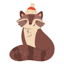 Cute fox with a hat  Transparent PNG