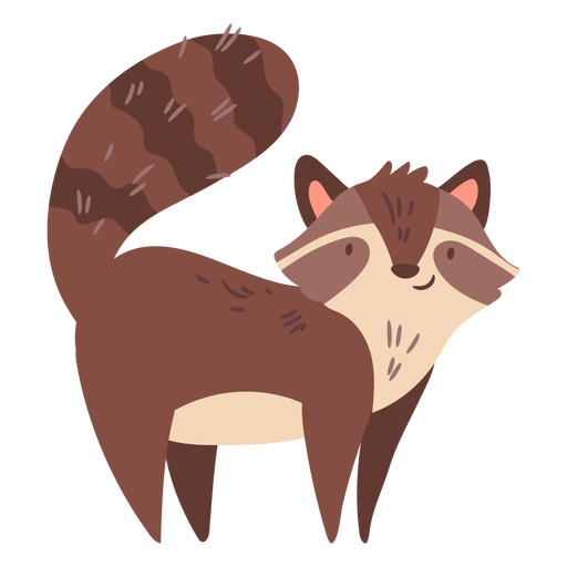 Cute raccoon flat