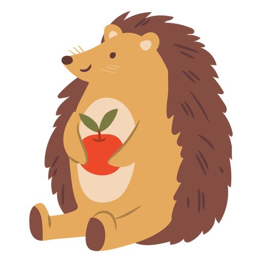 Cute hedgehog flat PNG Design