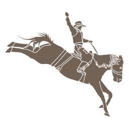 Cowboy and horse jumping cut out