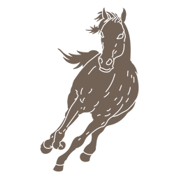 Running frontal horse cut out PNG Design Transparent PNG