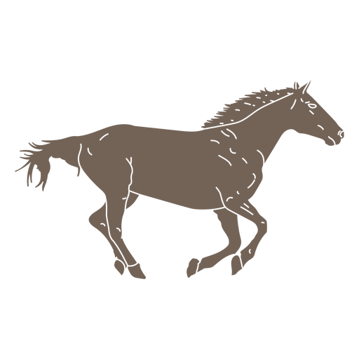 Cavalo do oeste selvagem correndo cortado Desenho PNG