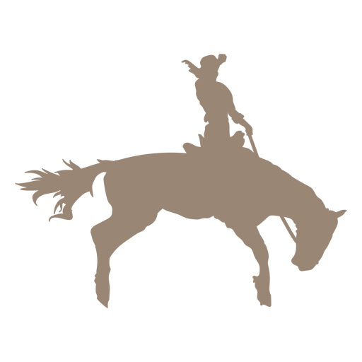 Silueta de caballo de rodeo de lado saltando Diseño PNG