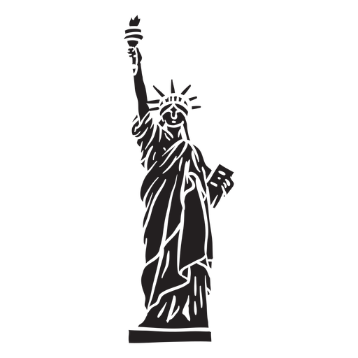 Liberty statue cut out element PNG Design