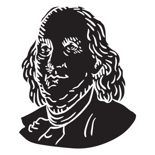 rosto de Benjamin Franklin cortado Desenho PNG