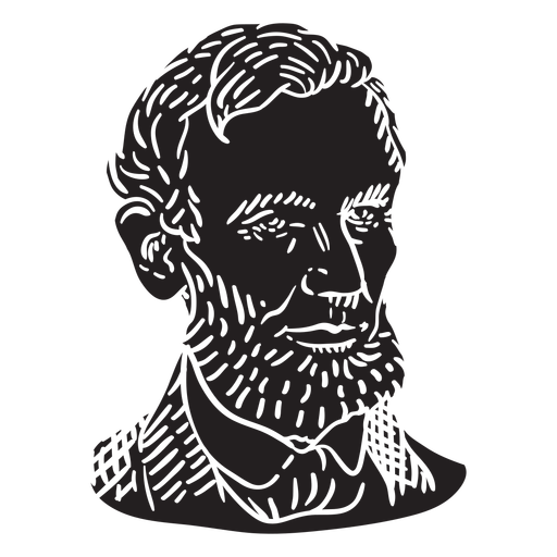 Abraham Lincoln face cut out PNG Design