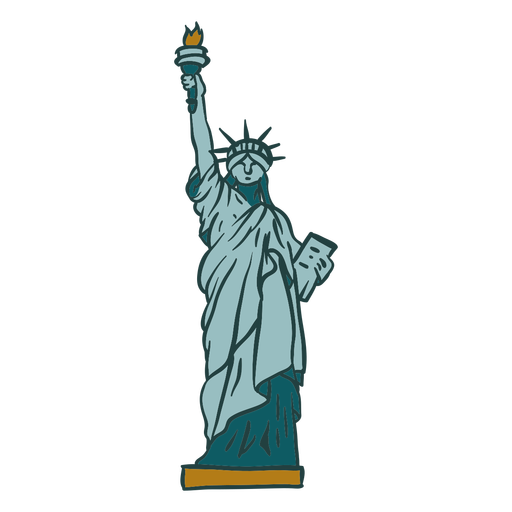 Statue of liberty color stroke PNG Design