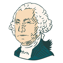 George Washington American illustrations color stroke PNG Design