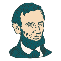 Abraham Lincoln American figures color stroke PNG Design