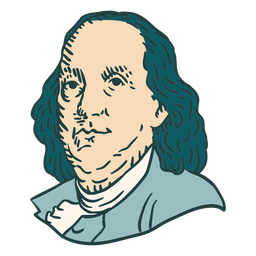 Benjamin Franklin American figures color stroke PNG Design