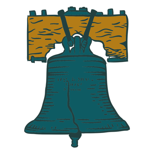 Liberty bell American icons color stroke PNG Design