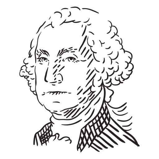 George Washington cara dibujada a mano Diseño PNG