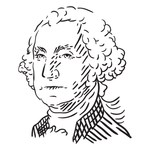 George Washington rosto desenhado à mão Desenho PNG