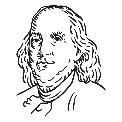 Benjamin Franklin desenhado à mão Desenho PNG