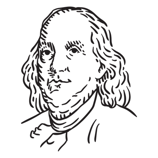 Benjamin Franklin handgezeichnet PNG-Design