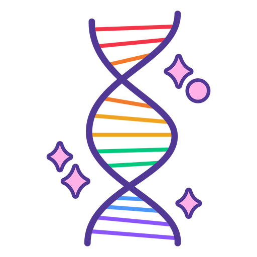 Rainbow DNA color stroke PNG Design
