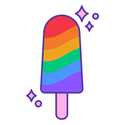 Rainbow popsicle color stroke Transparent PNG