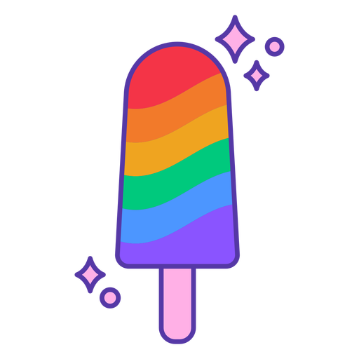Rainbow popsicle color stroke PNG Design
