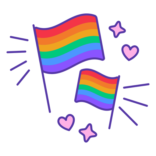 Pride flags color stroke PNG Design