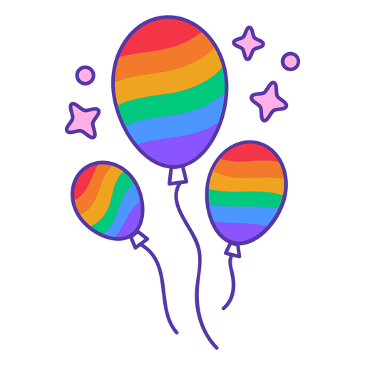 Rainbow balloons color stroke PNG Design